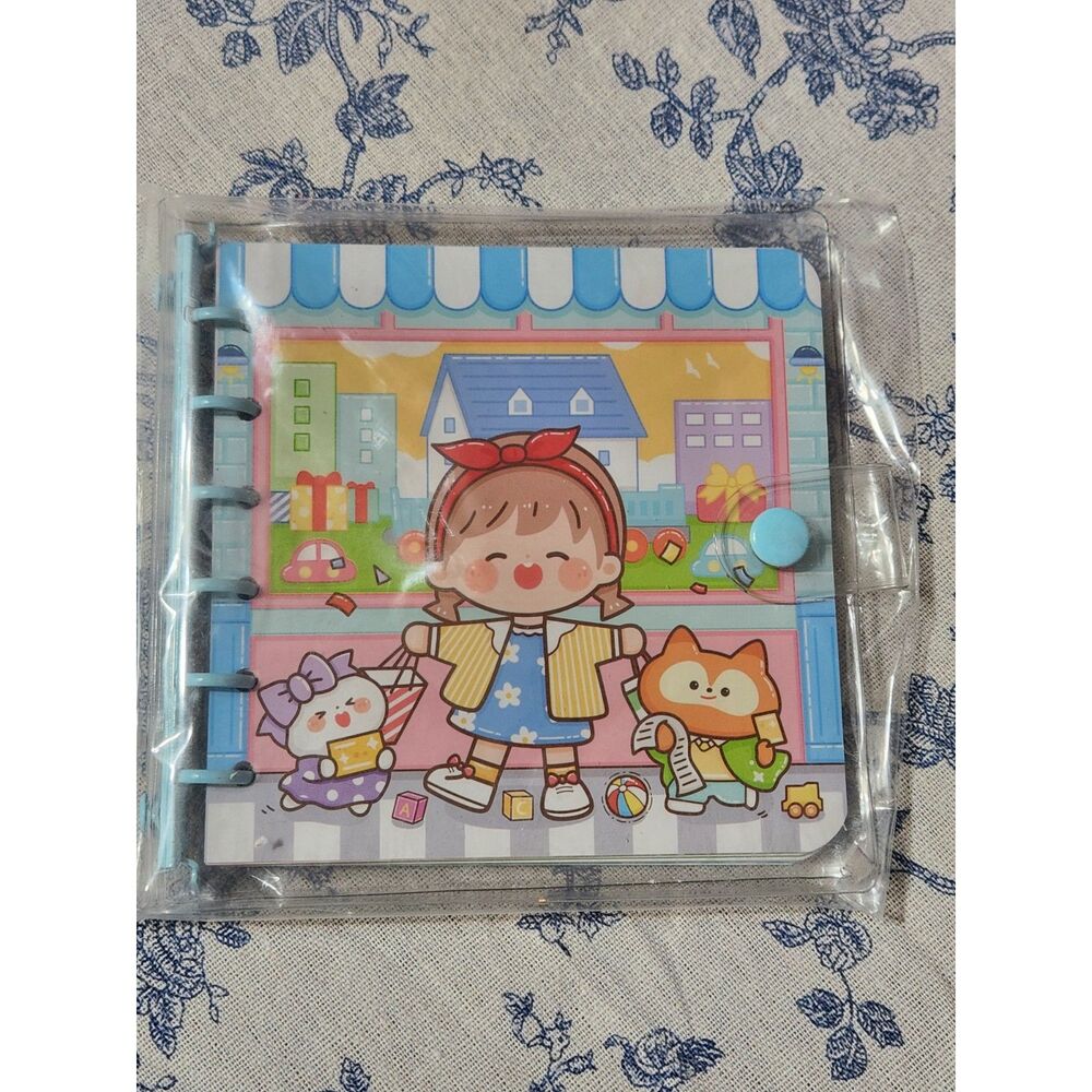 Mini Notebook Kawaii Girl Character Blue Notetaking Journal A7